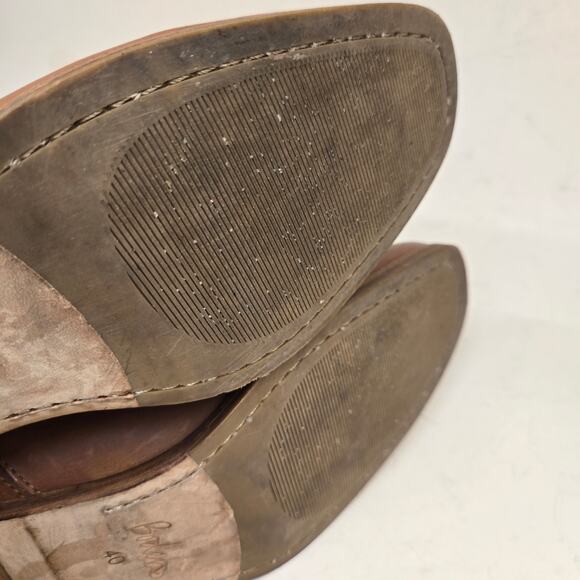 Boden Caramel Leather & Suede Heeled Chelsea Boots with Navy Gore, EU 40 - US 9 - Picture 12 of 13